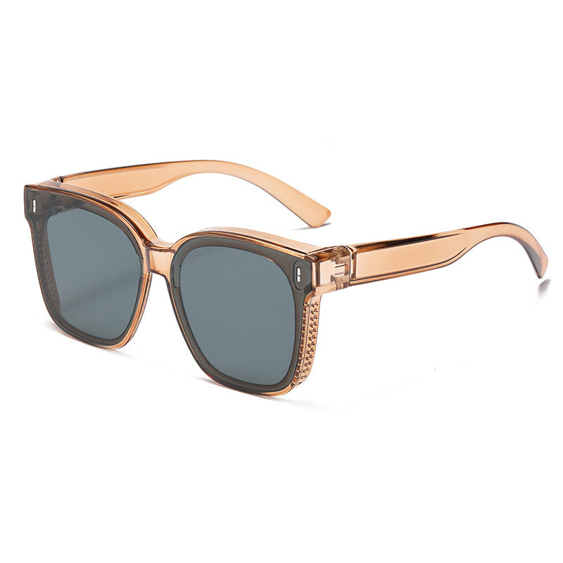 Wholesale Summer sun protection polarized glasses with myopia cover, one mirror for two purposes, driving fashionable sunglasses